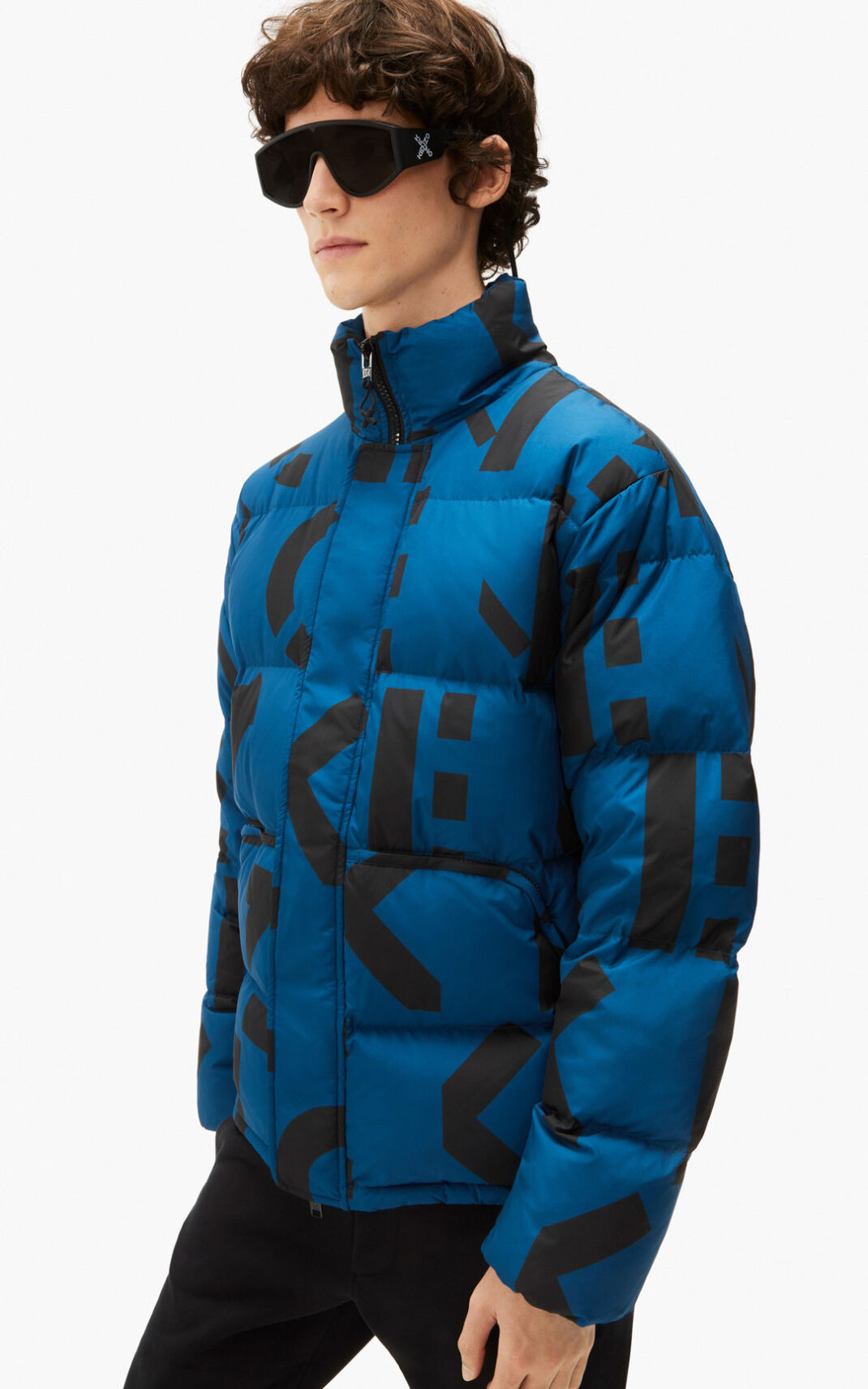 Kenzo Sport monogram Down Jacket Dark Blue For Mens 3075JMXYW